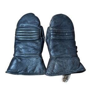 Vintage Top Grain Cowhide Leather Ski Snowboard Mittens Gloves large